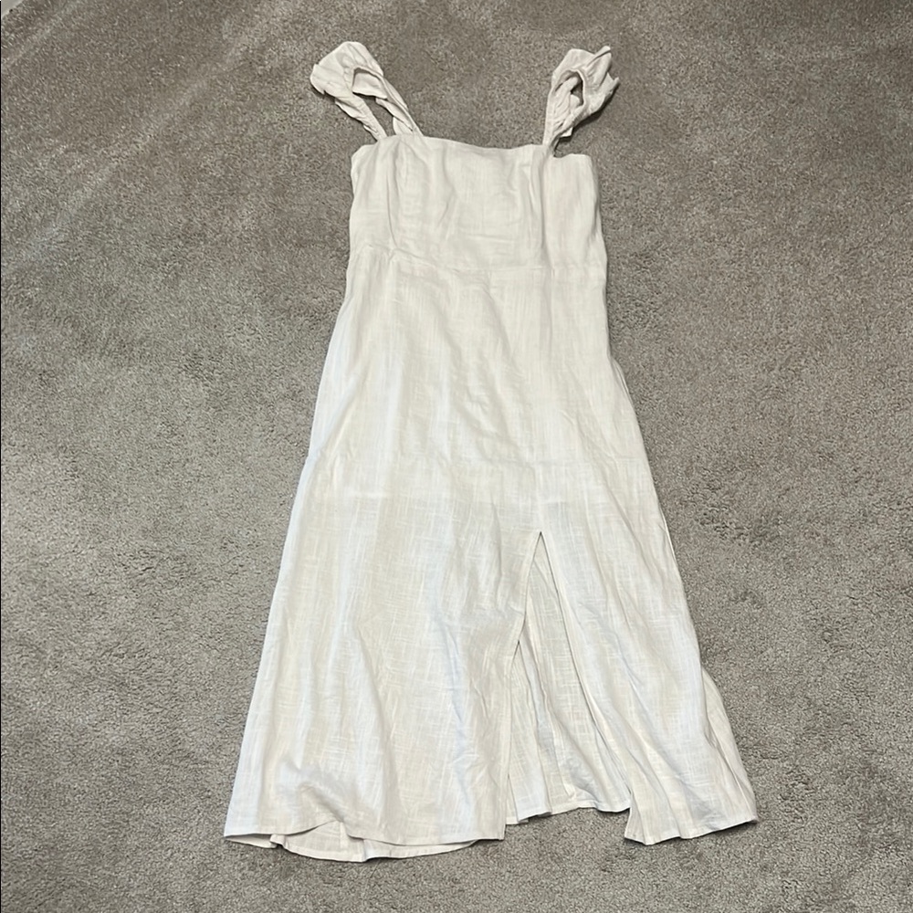 White Sleeveless Midi Dress